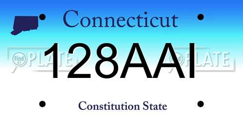 128AAI Connecticut License Plate
