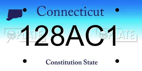 128AC1 Connecticut License Plate