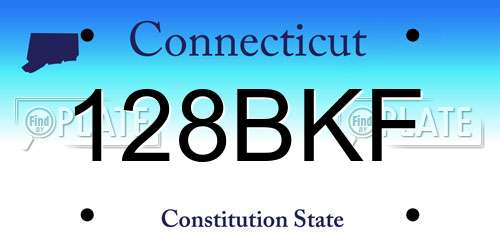 128BKF Connecticut License Plate