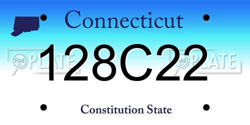 128C22 Connecticut License Plate