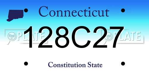128C27 Connecticut License Plate
