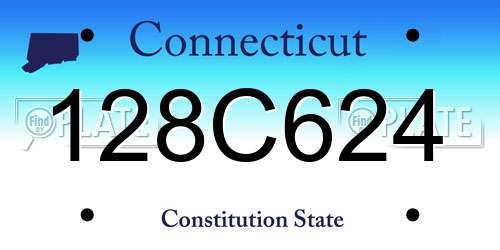 128C624 Connecticut License Plate
