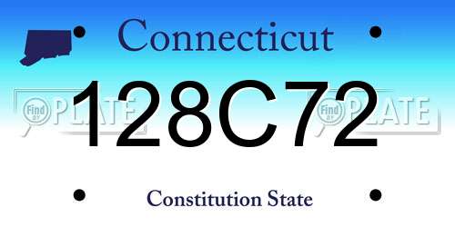 128C72 Connecticut License Plate