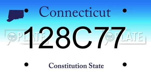 128C77 Connecticut License Plate