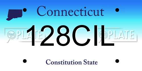 128CIL Connecticut License Plate