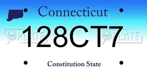 128CT7 Connecticut License Plate