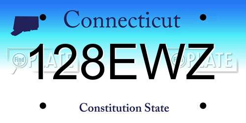 128EWZ Connecticut License Plate