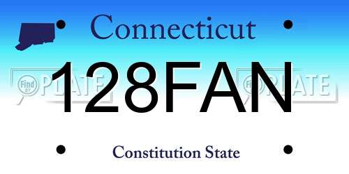 128FAN Connecticut License Plate