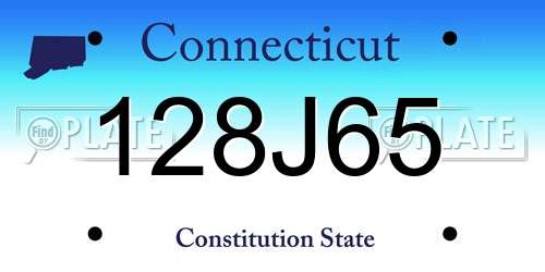 128J65 Connecticut License Plate