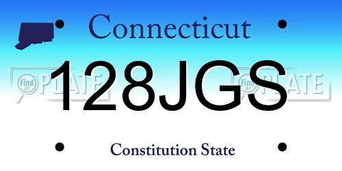 128JGS Connecticut License Plate