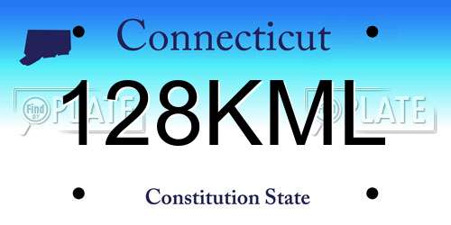 128KML Connecticut License Plate