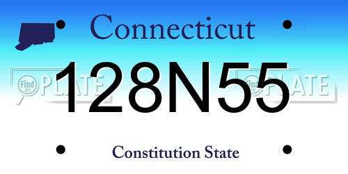 128N55 Connecticut License Plate