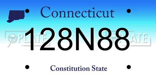 128N88 Connecticut License Plate