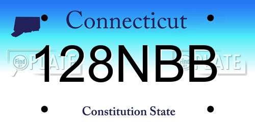 128NBB Connecticut License Plate