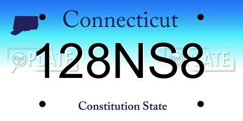 128NS8 Connecticut License Plate