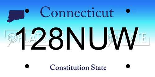 128NUW Connecticut License Plate