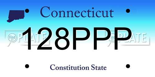 128PPP Connecticut License Plate