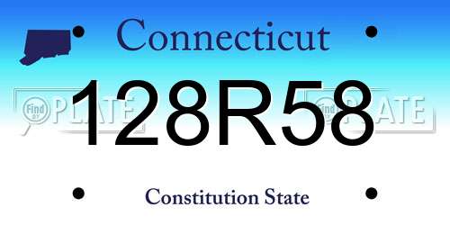 128R58 Connecticut License Plate