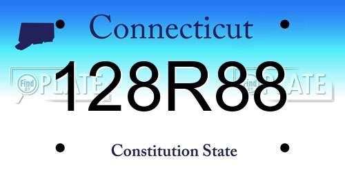 128R88 Connecticut License Plate