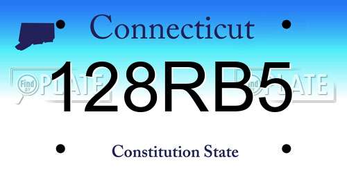 128RB5 Connecticut License Plate
