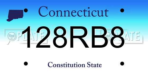 128RB8 Connecticut License Plate