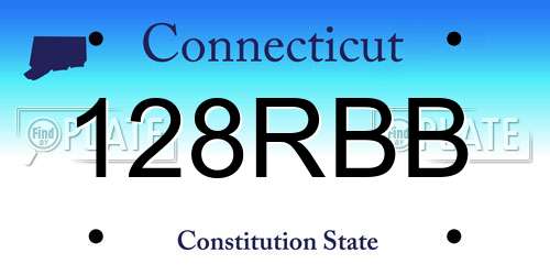 128RBB Connecticut License Plate