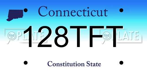 128TFT Connecticut License Plate