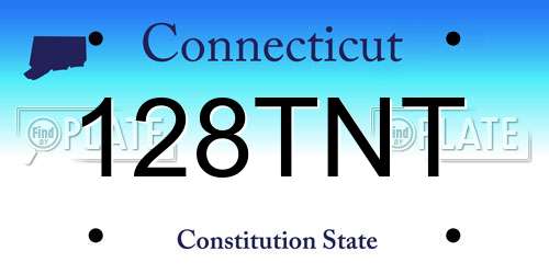 128TNT Connecticut License Plate