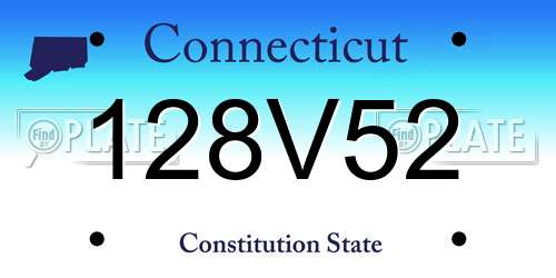 128V52 Connecticut License Plate