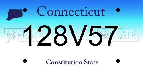 128V57 Connecticut License Plate