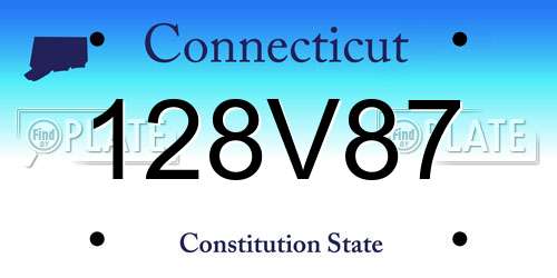 128V87 Connecticut License Plate