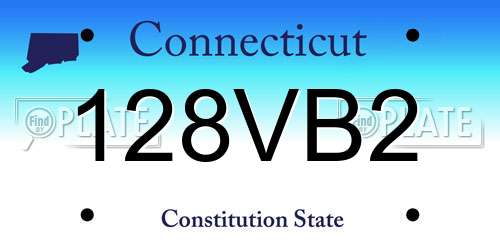 128VB2 Connecticut License Plate