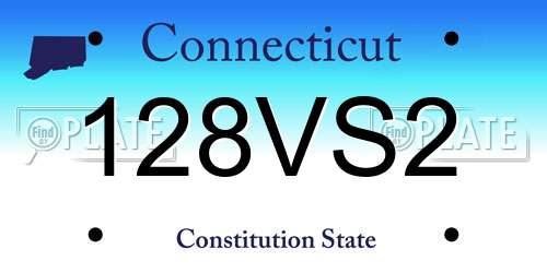 128VS2 Connecticut License Plate