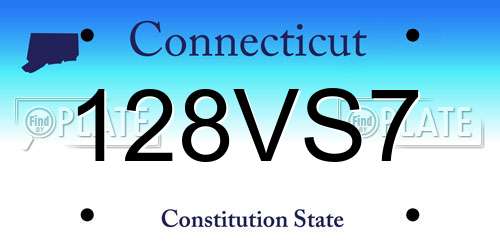 128VS7 Connecticut License Plate