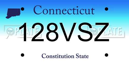 128VSZ Connecticut License Plate