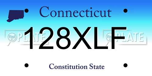 128XLF Connecticut License Plate