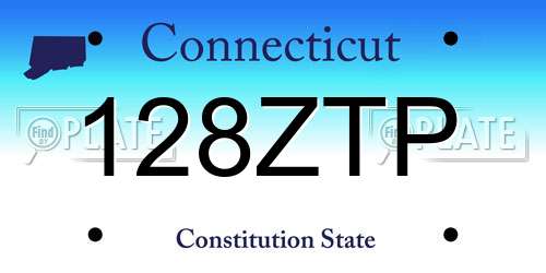128ZTP Connecticut License Plate