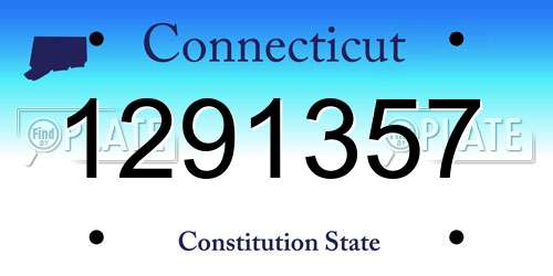 1291357 Connecticut License Plate