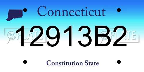 12913B2 Connecticut License Plate