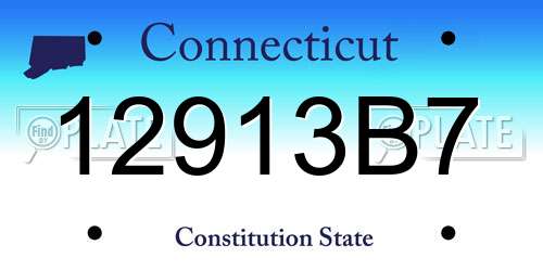 12913B7 Connecticut License Plate