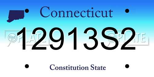 12913S2 Connecticut License Plate