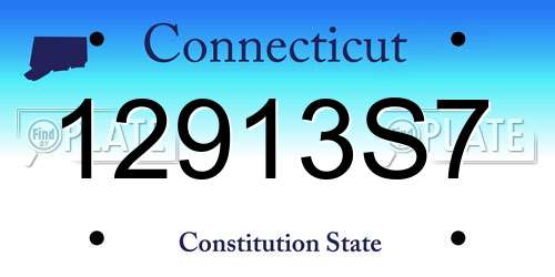 12913S7 Connecticut License Plate