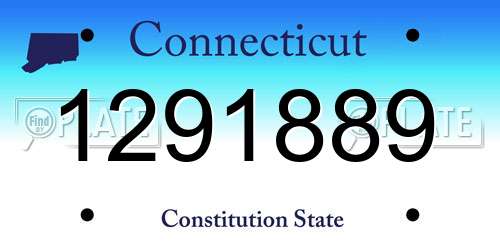 1291889 Connecticut License Plate