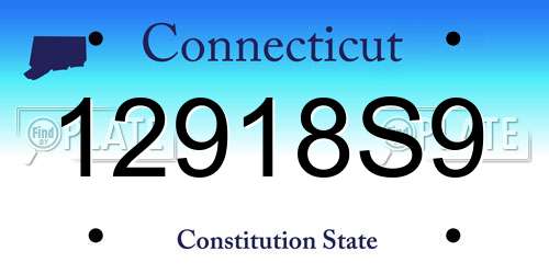 12918S9 Connecticut License Plate