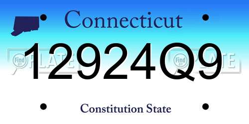12924Q9 Connecticut License Plate