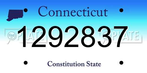 1292837 Connecticut License Plate