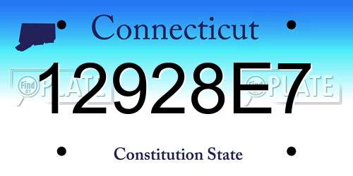 12928E7 Connecticut License Plate