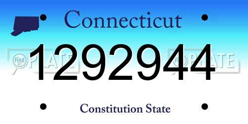 1292944 Connecticut License Plate