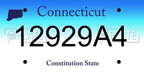 12929A4 Connecticut License Plate