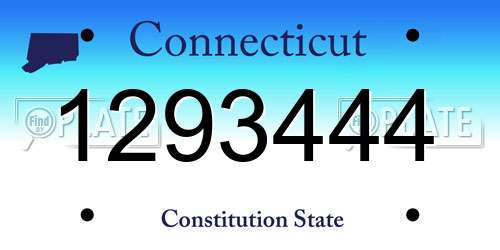 1293444 Connecticut License Plate